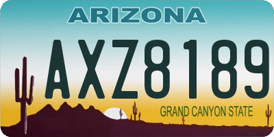AZ license plate AXZ8189