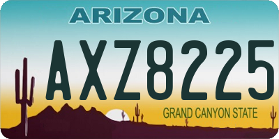 AZ license plate AXZ8225
