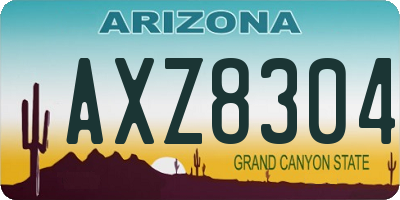 AZ license plate AXZ8304