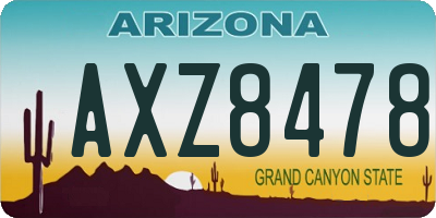 AZ license plate AXZ8478