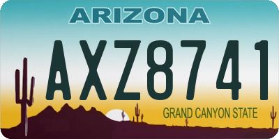 AZ license plate AXZ8741