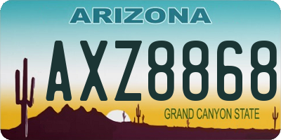 AZ license plate AXZ8868