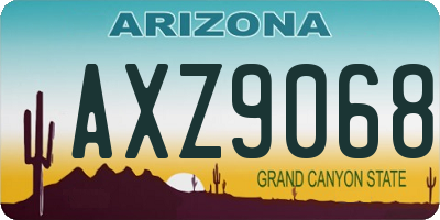 AZ license plate AXZ9068