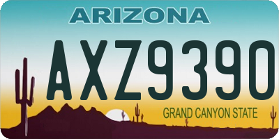 AZ license plate AXZ9390