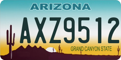 AZ license plate AXZ9512