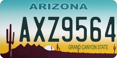 AZ license plate AXZ9564