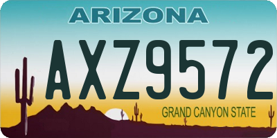 AZ license plate AXZ9572
