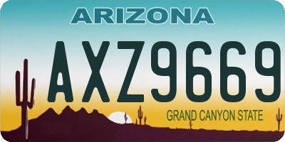 AZ license plate AXZ9669