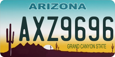 AZ license plate AXZ9696