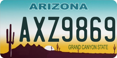 AZ license plate AXZ9869