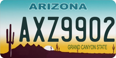 AZ license plate AXZ9902