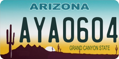 AZ license plate AYA0604