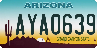 AZ license plate AYA0639