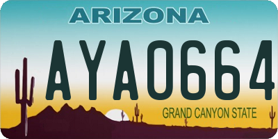 AZ license plate AYA0664