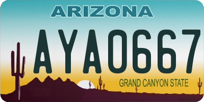 AZ license plate AYA0667