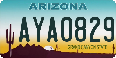AZ license plate AYA0829