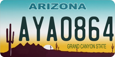 AZ license plate AYA0864