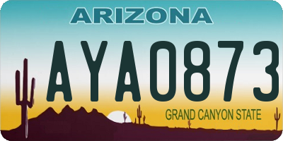AZ license plate AYA0873