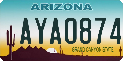 AZ license plate AYA0874