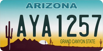 AZ license plate AYA1257