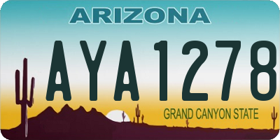AZ license plate AYA1278