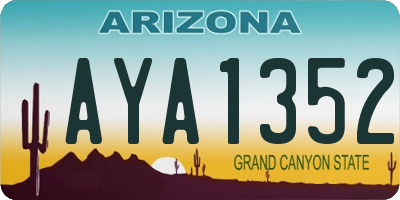AZ license plate AYA1352