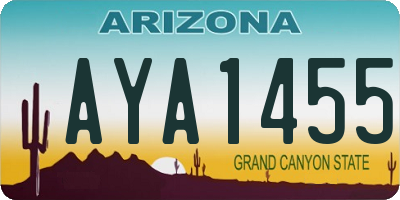 AZ license plate AYA1455
