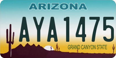 AZ license plate AYA1475