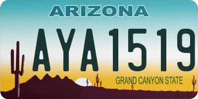 AZ license plate AYA1519