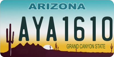 AZ license plate AYA1610
