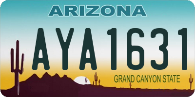AZ license plate AYA1631