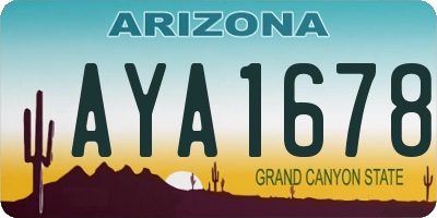 AZ license plate AYA1678