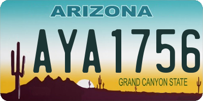 AZ license plate AYA1756