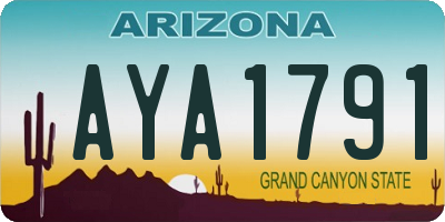 AZ license plate AYA1791