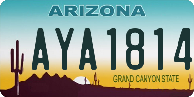 AZ license plate AYA1814
