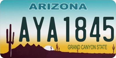 AZ license plate AYA1845