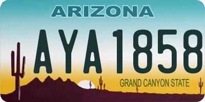 AZ license plate AYA1858