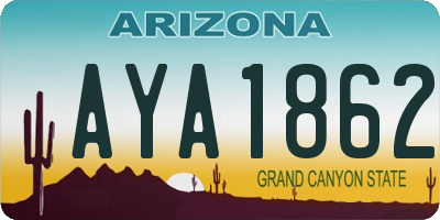 AZ license plate AYA1862