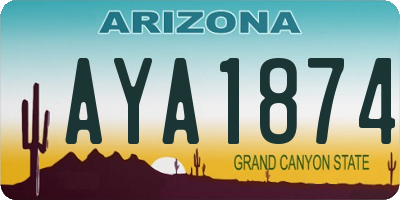 AZ license plate AYA1874