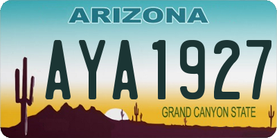AZ license plate AYA1927