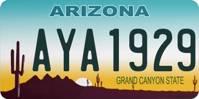 AZ license plate AYA1929