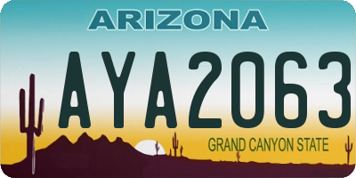 AZ license plate AYA2063