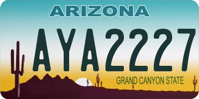 AZ license plate AYA2227