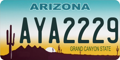 AZ license plate AYA2229