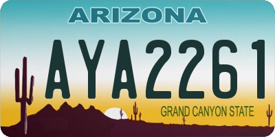 AZ license plate AYA2261