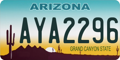 AZ license plate AYA2296