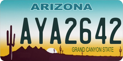 AZ license plate AYA2642