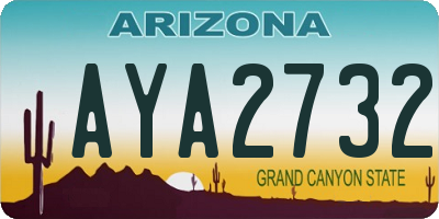 AZ license plate AYA2732