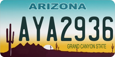 AZ license plate AYA2936