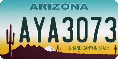 AZ license plate AYA3073